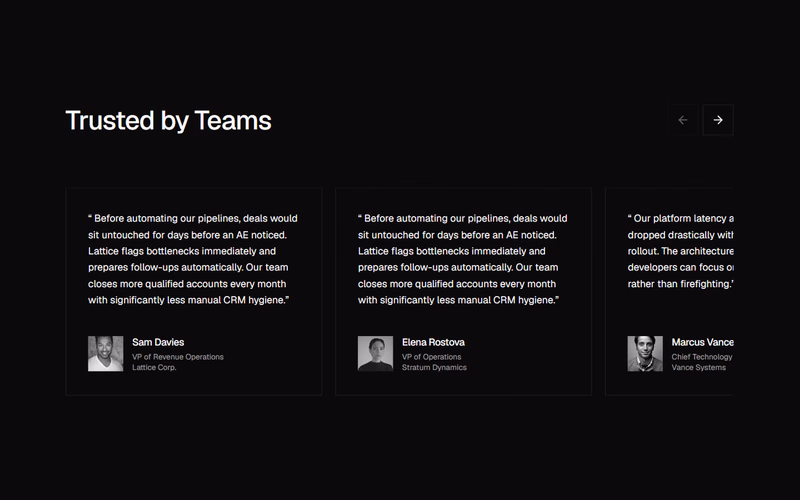 Testimonials carousel preview
